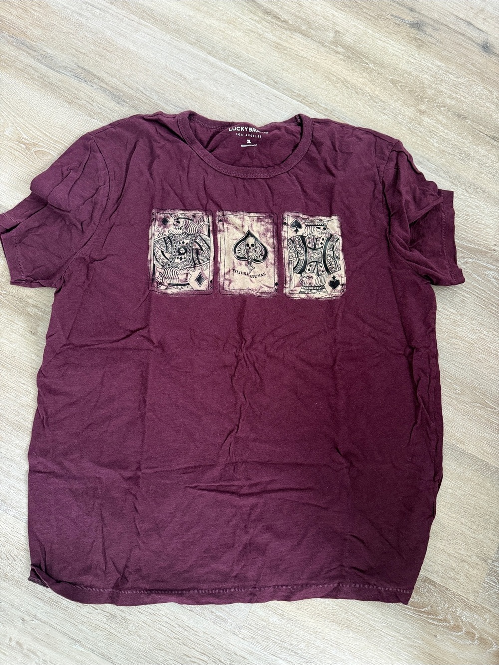 Lucky Brand Men’s Maroon Short-Sleeve Graphic Tee